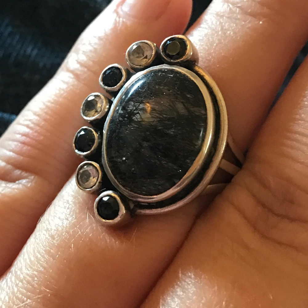 Sterling Rutilated Quartz Ring